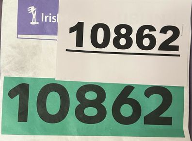 Dublin marathon bib