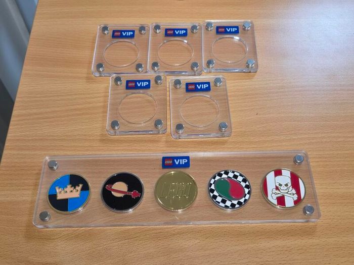 Lego VIP 5 Collectable Coins and DisplaysLego VIP 5 Collectable Coins and Displays