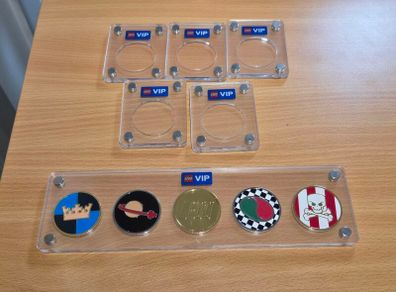 Lego VIP 5 Collectable Coins and DisplaysLego VIP 5 Collectable Coins and Displays