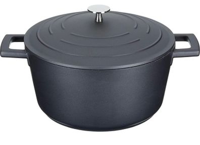 Casserole Dish With Lid, Medium 4L/24 cm, Lightweight Cast Aluminium, Induction Hob And Oven Safe (FREE POSTAGE)
