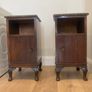 Antique Bedside Lockers - Pair - Mahogany Image 4