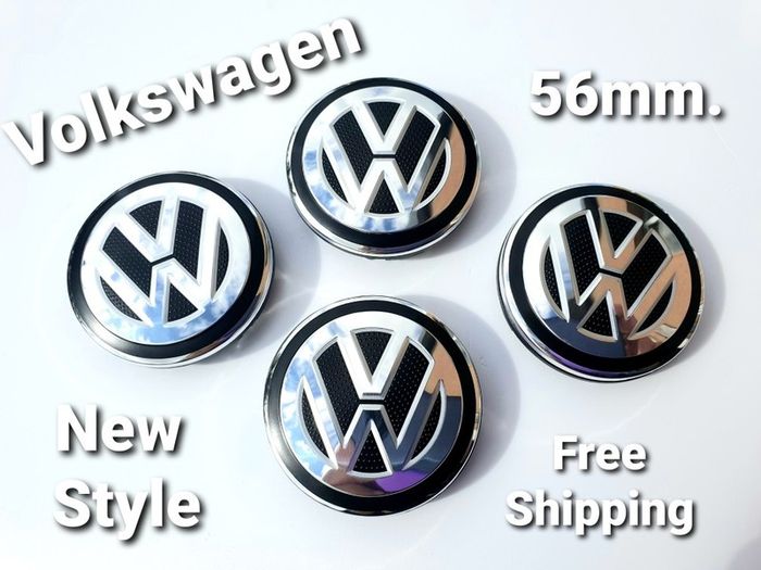 Set/4 x NEW STYLE 56mm VW wheel caps Volkswagen cap hub  6CD601171