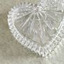 1950s Large Jewelry Box Trinket w/Lid Box Heart Shape Cut Glass Clear Starburst of Love Retro Correct Vanityno stamp. Image 4