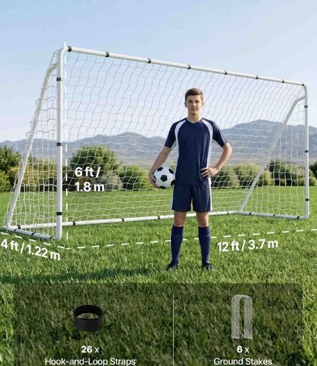Football Goal 12ft x 6ft Heavy Duty Garden Soccer Goal