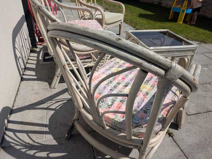 Bamboo garden furniture (table, sofa + chairs)