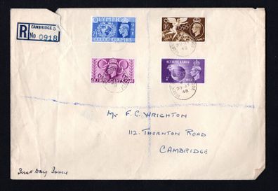 1948 Great Britain Olympic Games London Commemorative Stamps Plain addressed First Day Cover (FDC)