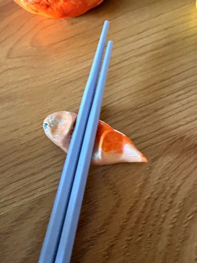 Painted Fish made of clay Chopstick Holder