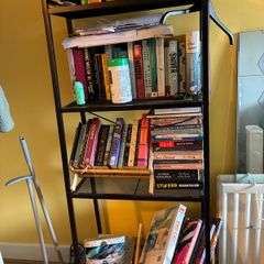 Black metal bookcase/ freestanding shelves