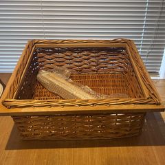 Vintage Wicker Pull-out Basket & Runners
