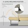 5PC PE Rattan Sun Lounger - Outdoor Wicker 5-Level Adjustable Recliner Sofa Bed with Storage Side Table and Footstools, for Patio, Garden, Poolside, Beige Image 5