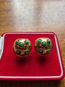 Vintage Gold and Green Tone Earrings