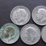 Great Britain. George V. 7 Silver coins@6 pence. Run of the years (1920-1927) Image 4
