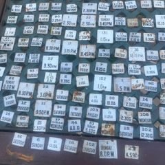 126 ENAMEL rare old post box numbers and days and times
