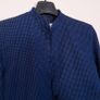 Genny Vintage Navy Blue Black Checked Mandarin Collar Short Jacket 8UK/36EU Image 7