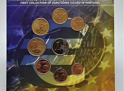 Portugal Official Euro Coin Set 2002. 8 coins. 3.88 Euro.