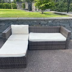 Stunning Genuine Rattan L Shaped Garden Patio Couch - Sofa