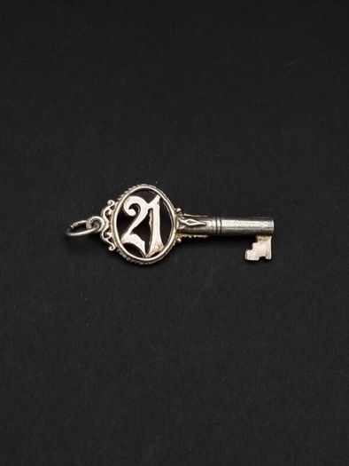 Vintage Sterling Silver 21st birthday Lucky Key Charm
