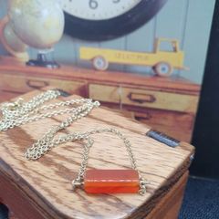 Carnelian Necklace 9ct Gold