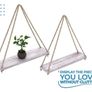 Rustic Set of 2 Wooden Floating Shelves with String  Farmhouse Hanging Shelves for Living Room Wall Small Kitchen Shelves with Rope 17 Inch x 5.2 Inch SINGLE SHELF ALSO AVAILABLE, SEE DESCRIPTION (FREE POSTAGE) Image 9