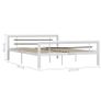 Bed Frame White and Black Metal 160x200 cm Image 2
