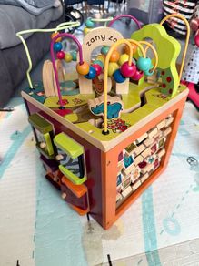Zany zoo wooden activity cube