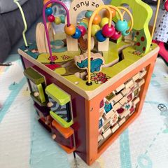 Zany zoo wooden activity cube