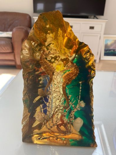 Lucite sea scape ornament