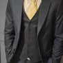 Mens River Island navy suit. Image 2