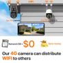 Outdoor 4G SIM Card IP Camera Dual Screen Outdoor PTZ Camera Auto Tracking Security Video Surveillance iCsee Image 2
