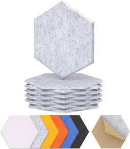 NEW SALE | 12 Pack Hexagon Acoustic Panels Self-adhesive, 30x26x0,9cm High Density Sound Proof Panels