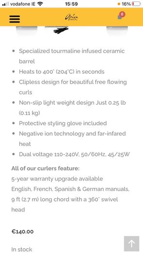 Aria hair curler