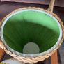 Mid Century Table Height Vintage Wicker Sewing Craft Basket 60s Image 6