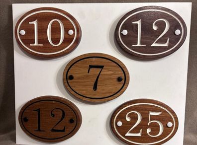 Custom hardwood house numbers & name signs