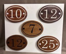 Custom hardwood house numbers & name signs