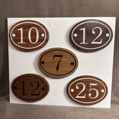 Custom hardwood house numbers & name signs