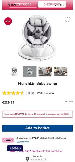munchkin baby swing