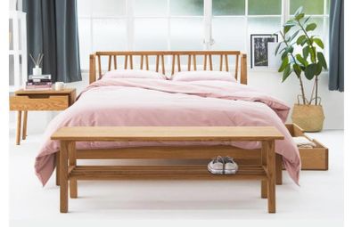 Solid Oak Scandi Double Bed Frame