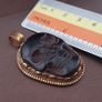 Vintage Gold Plated brass Floral Desgin &carved Skull shape Jade Pendant Image 7