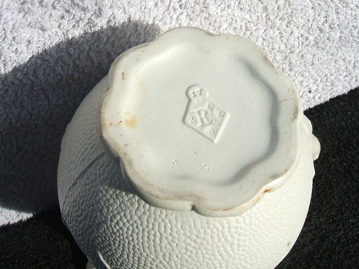 An antique Parian-bisque jug with moulded oak leaves & acrons pattern (c.1870)