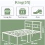 King Size Bed Frame 5ft with Curved Headboard Image 9