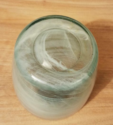 Marbled effect Grey White & Clear Glass Vase/ Plant Pot