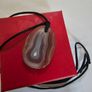 Brown Agate Stone Necklace With Leather String Image 4