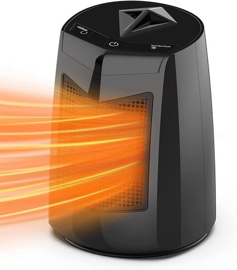 800W Energy Efficient Electric Heater with 3 Modes, 70 Degree Oscillation Fan Heater with Overheat Tip Over Protection, Low Energy Ceramic Plug in Heater, Portable Heater for Home office