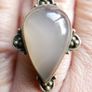 Vintage Agate Gemstone 925 Sterling Silver Jewelry Ring Size P - 7,3g Image 10