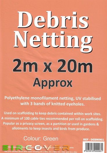 Windbreaker netting 2m x20m (7'x66')  50 gsm Black