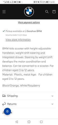 Bmw Kids Scooter Priced To Sell