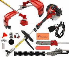 Multi Function Garden Tool 5 in1 Petrol Strimmer, Brush Cutter Chainsaw