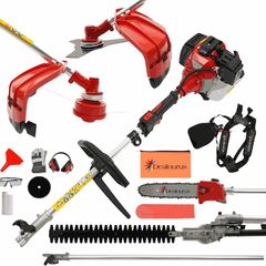 Multi Function Garden Tool 5 in1 Petrol Strimmer, Brush Cutter Chainsaw