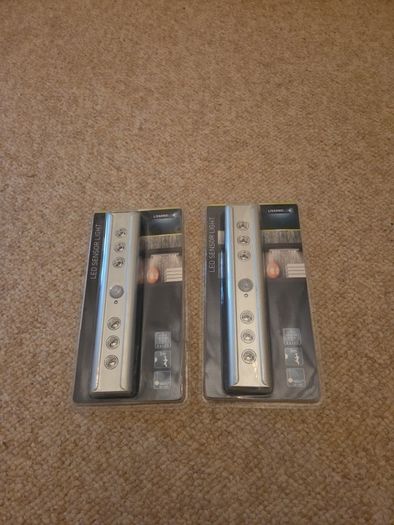 Pair of Livarnolux Silver LED Sensor Lights