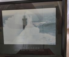Large framed lighthouse picture